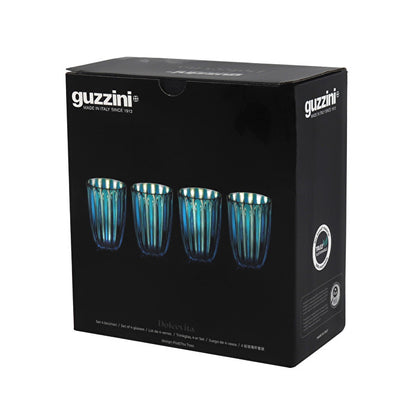 Set mit 4 Guzzini Dolcevita Smaragdgläsern