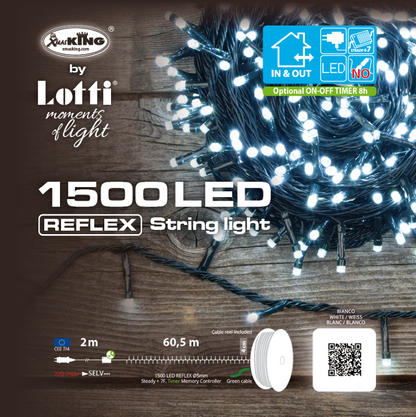 Linear chain 1500 LED cold white 60.5m in reel