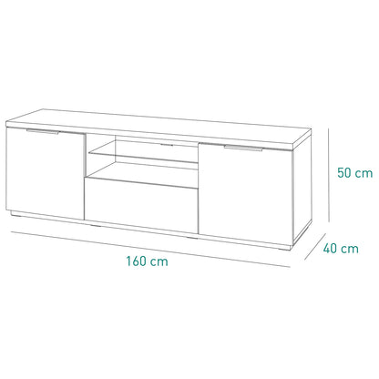 Mundi TV unit with 2 doors and 1 flap