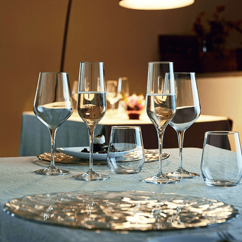 Set of 6 Large Glass Goblets 550 cc