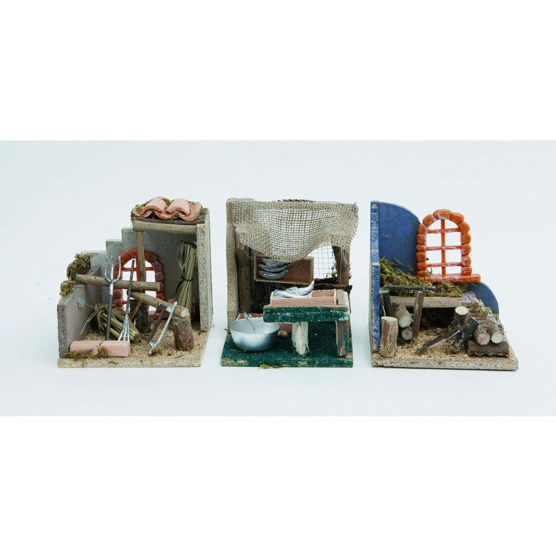 Barn scene porch nativity scene CM.14X15X15H pcs 1