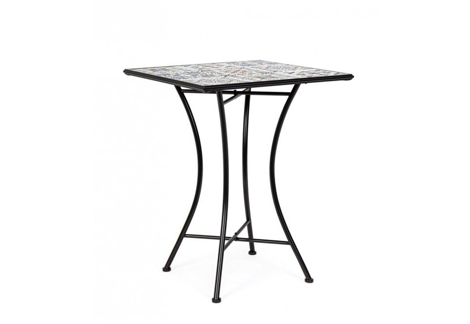 Outdoor Table Mykonos Qu 60x60 - Steel Frame - Ceramic Top - Easy Assembly