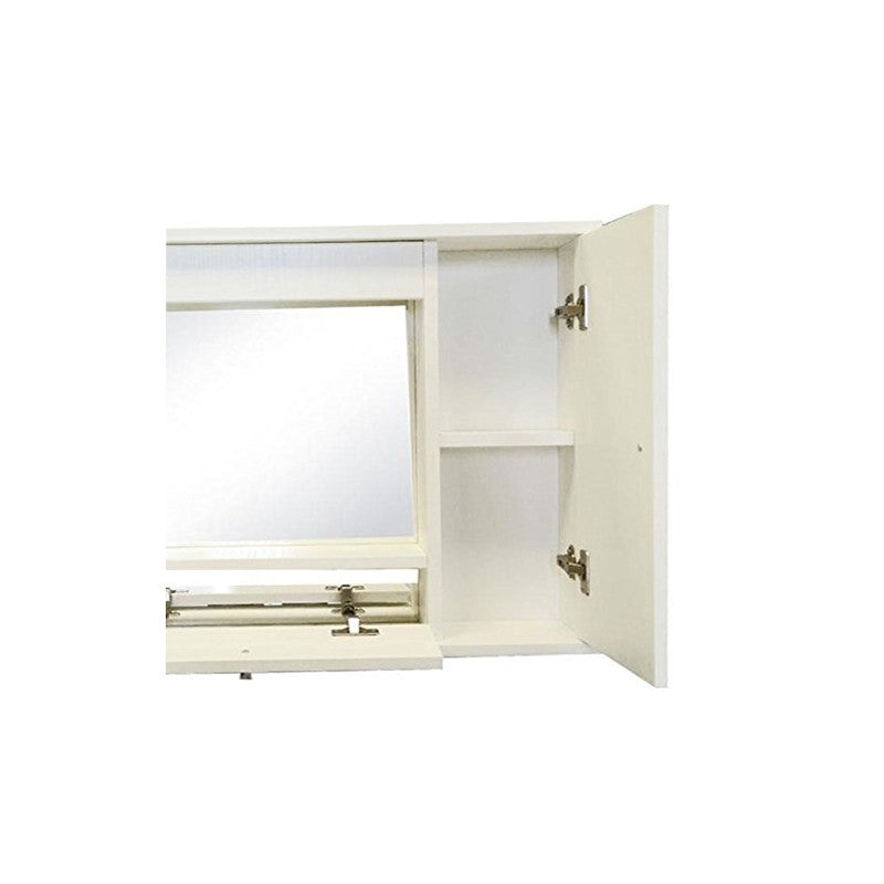 White ash bathroom mirror cabinet with 1 tilt-and-turn door h.61x73x14 cm