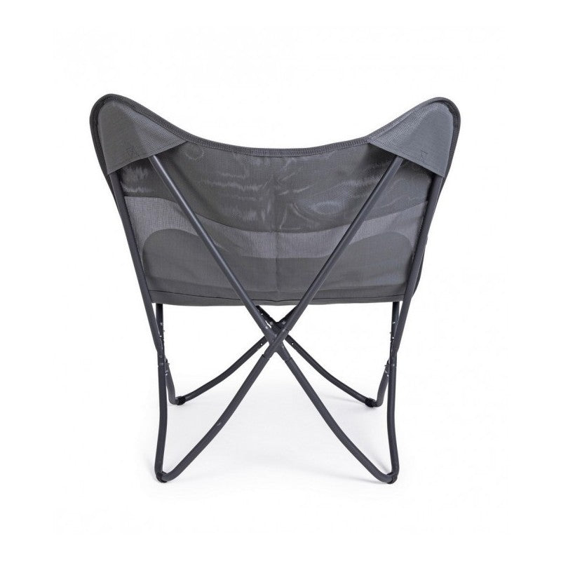 Sillón de camping mariposa gris gabicce 77,5x81x89h cm