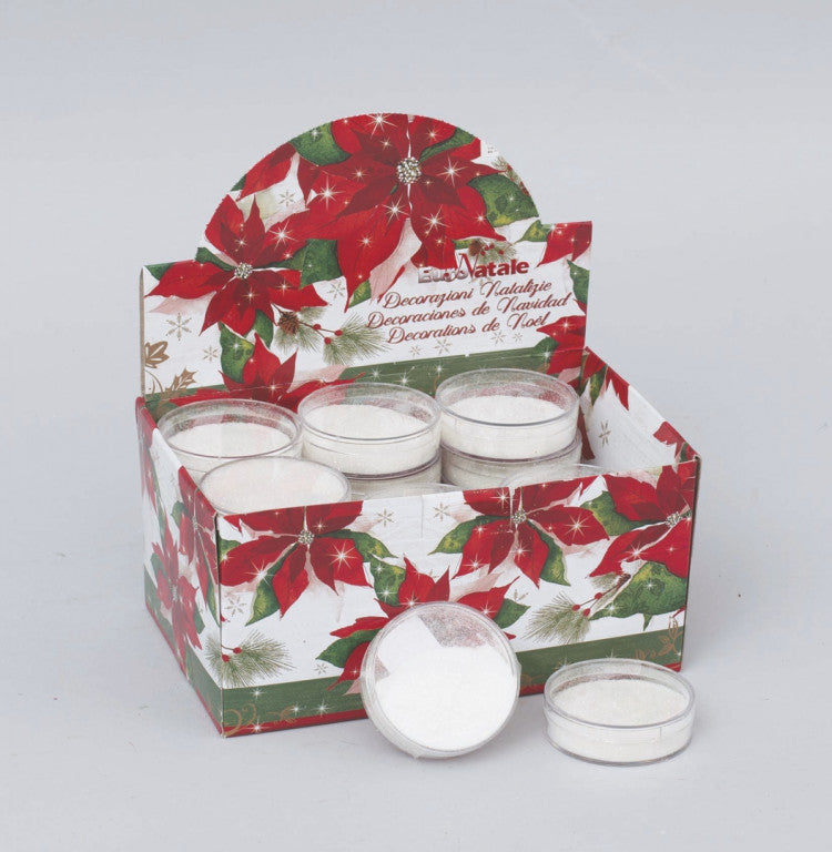 Glitter Box Set Cm.6 Gr.10 In White Display Christmas Decoration