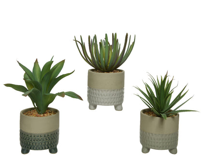 Planta artificial con maceta 9,5x9,5x20hcm