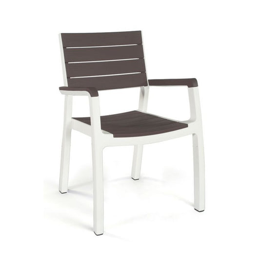 Sillón Apilable con Reposabrazos Keter HARMONY Grafito - Blanco