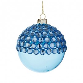 Blue glass Christmas ball JEWEL 8 cm Christmas ball