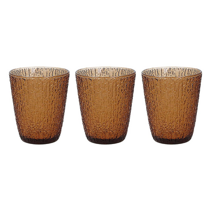 Set 3 Amber Glass Tumblers 280 Cc Amber Glass DAVOR Line