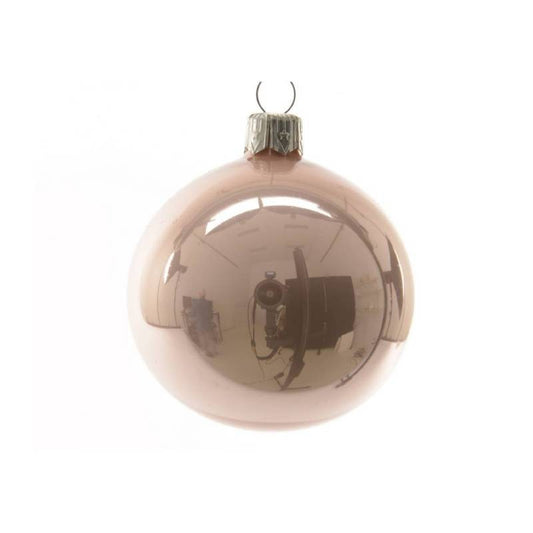 Christmas ball in shiny pink glass 15 cm