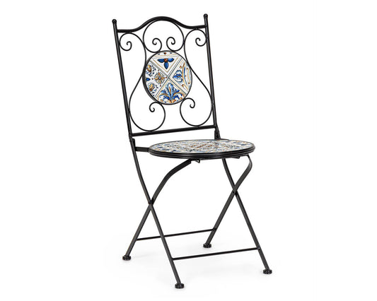 Mykonos Folding Chair - Steel Frame and Ceramic Top - 120x80x75 cm