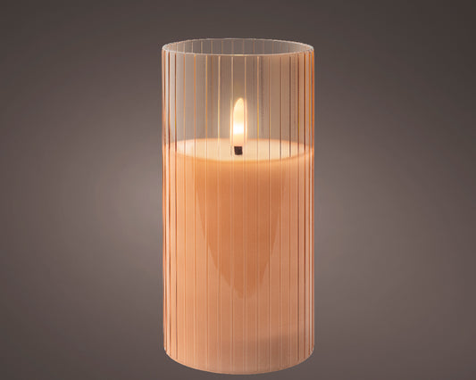 Vertical Glass LED Candle for Indoor Use H 15 Ø 7.5 cm