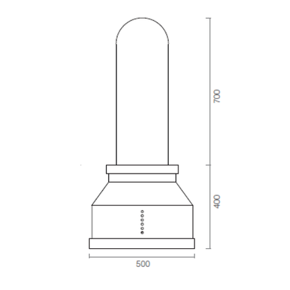 URBAN extractor hood 100% in burnished stainless steel Ø50 cm