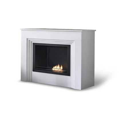 Modern White Bioethanol Floor Fireplace - 96 x 35 x 96 cm