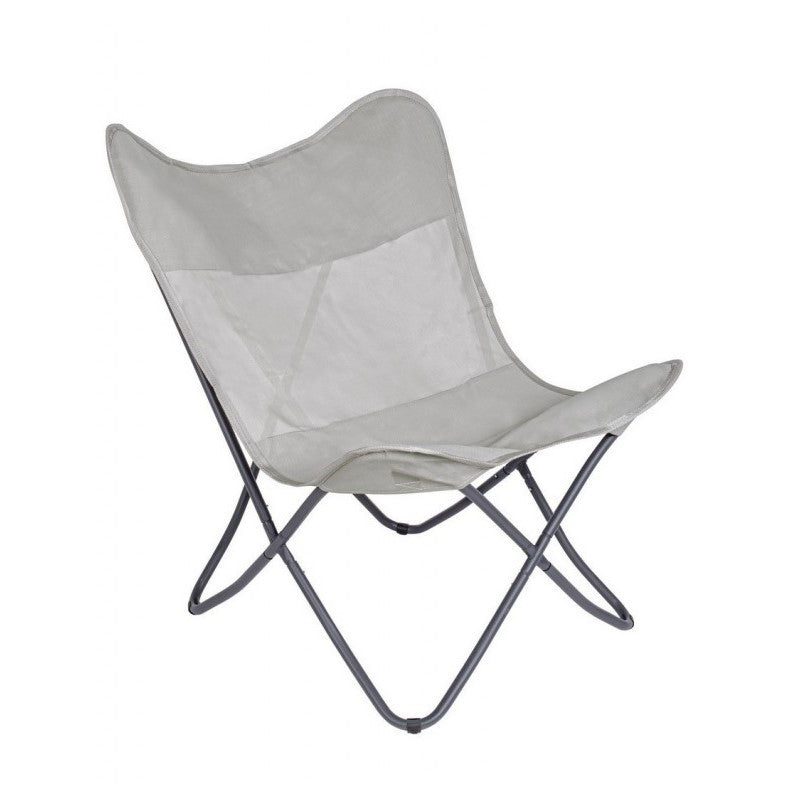 Folding beach chair in Natural BUTTERFLY GABICCE textilene 77.5x81x h89 cm