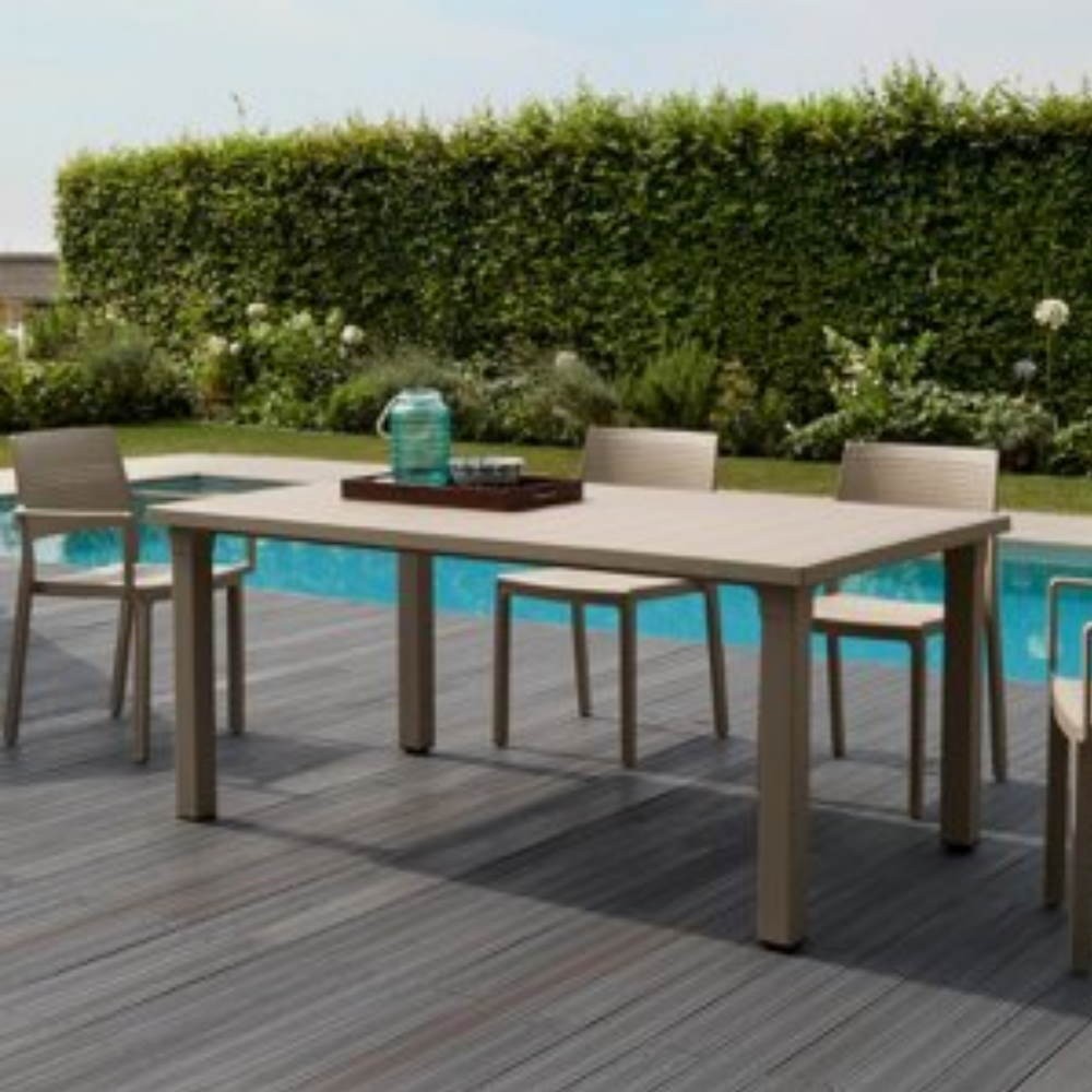 Taupe outdoor table 170x100x75H cm Ercole Scab