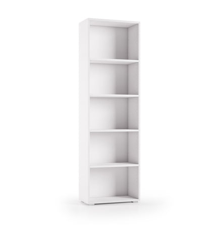 Librería compacta con cinco estantes ajustables blanco