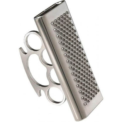 Steel grater with Bad Cheese support