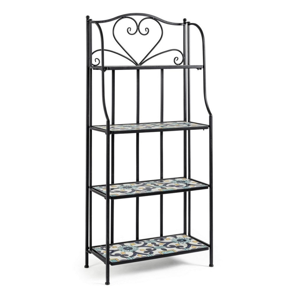 Librería 4 estantes de metal estilo country Positano cm 57x28x133h Iperbriko