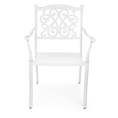 Ivrea White Outdoor Chair With Armrest