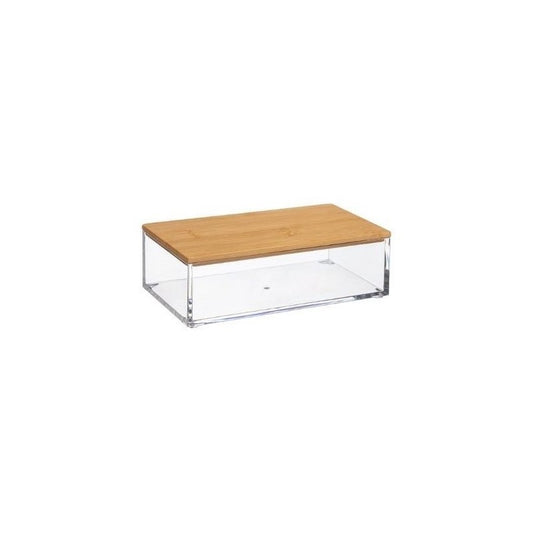 Rectangular kitchen container with bamboo lid 16x9,6x h5,1 cm