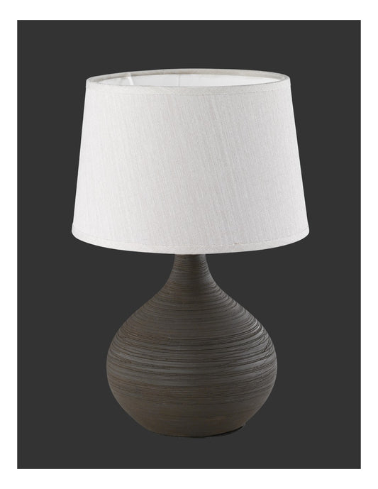 Brown Ceramic Table Lamp and Cappuccino Lampshade Martin Trio Lighting