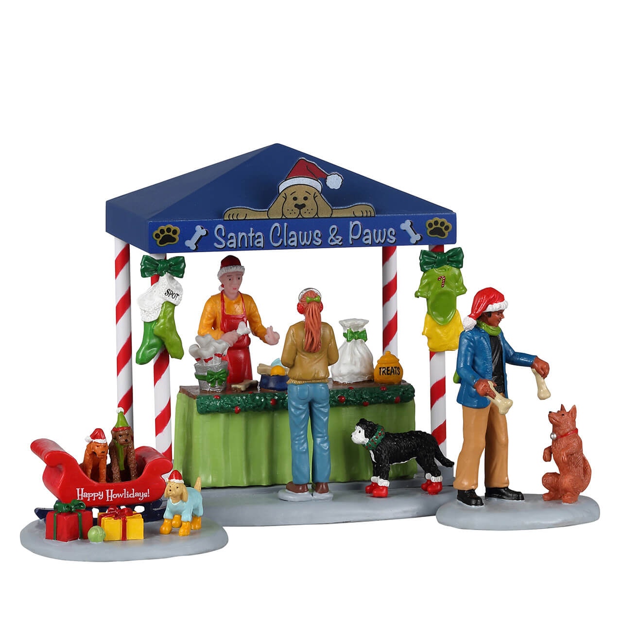 Santa Claws & Paws Set of 3 - Christmas Village Santa Claws and Paws