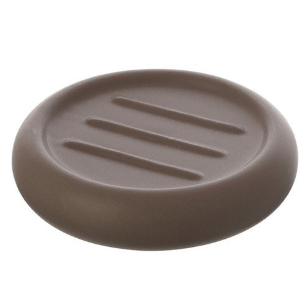 Soap dish in dove gray ceramic Oslo Feridras line