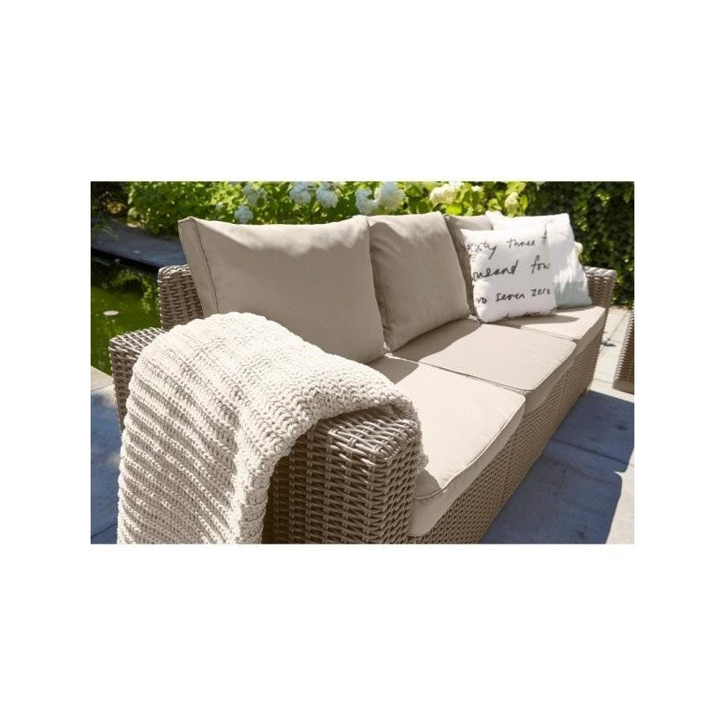 Gemütliches 3-Sitzer Sofa California Cappuccino - 198x68x71,5 cm