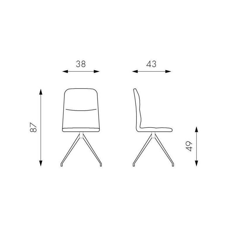 4x Dunkelgrauer Samt-Effekt Mikrofaser Stuhl 438xH. 86,5 cm