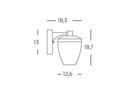 Aplique In Basso E27 linea grafito ficus