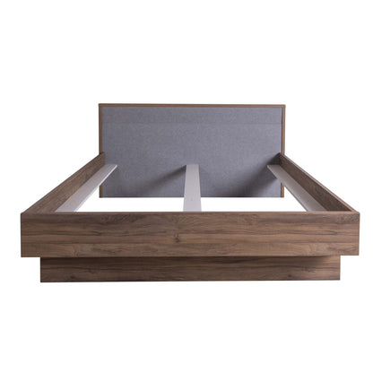 Audace Walnut/Grey Double Bed - 193.50x98.10x218 cm