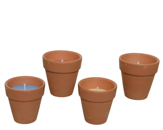 Citronella candle with outdoor concrete pot