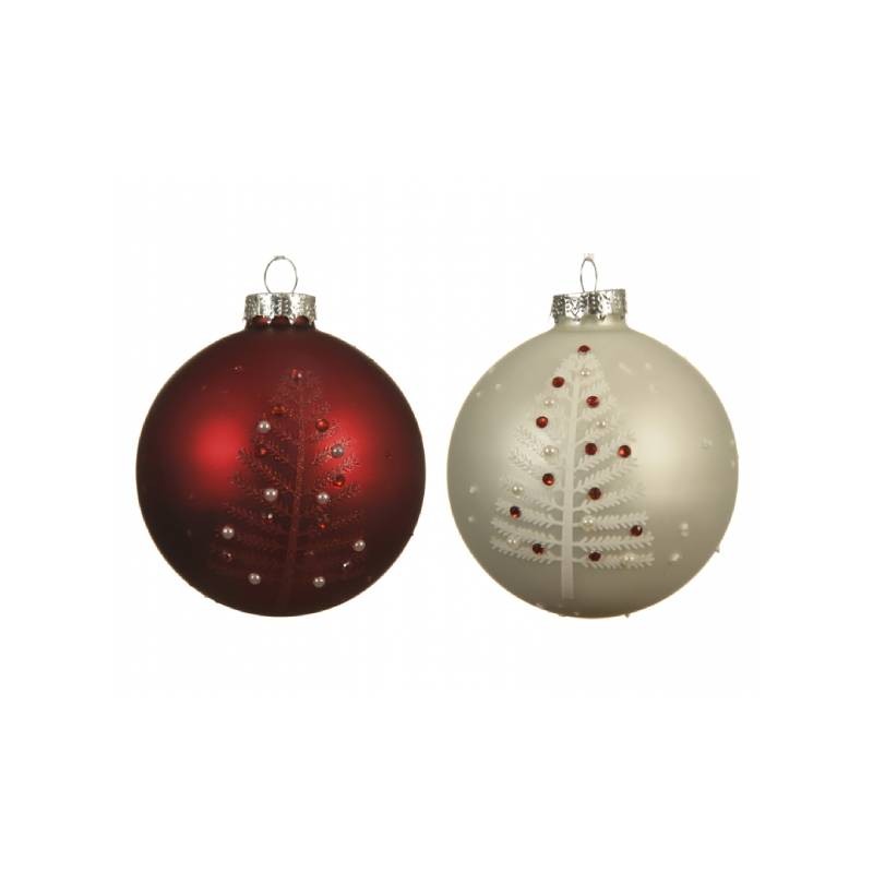 Assorted glass Christmas bauble 1 pcs diam 8 assorted