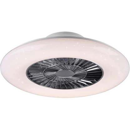 Visby Fan And Led Ceiling Light With Starry Sky Effect With Multifunction Remote Control