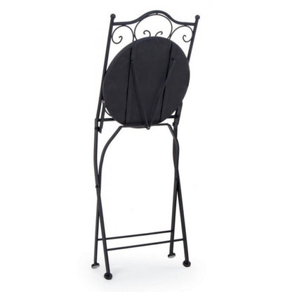 Outdoor Garden Chair In Steel With Folding Ceramics