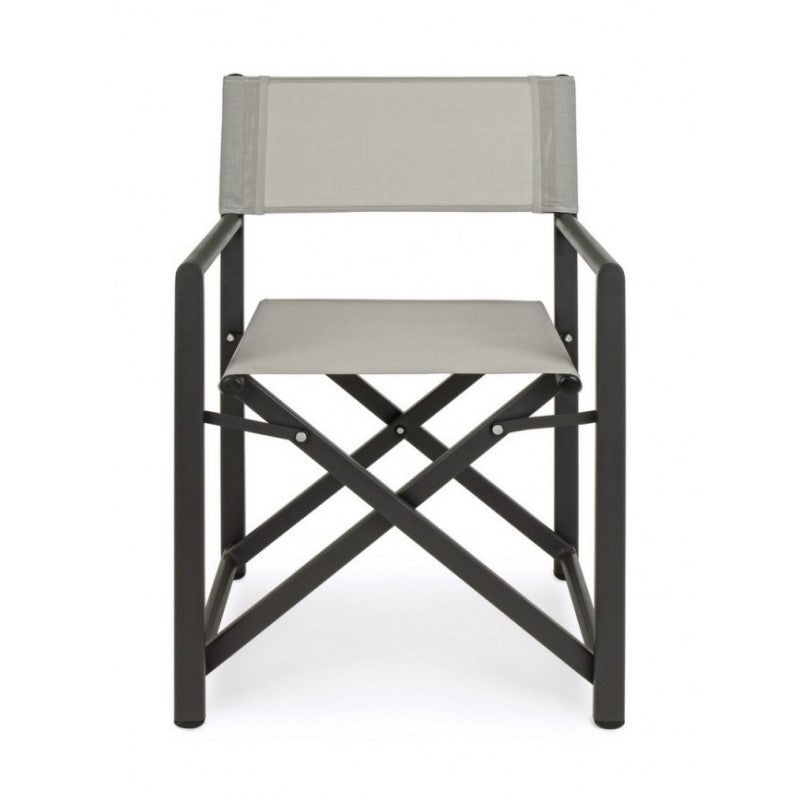 Folding garden director chair Dark Gray - Bone TAYLOR 48x56x h86 cm