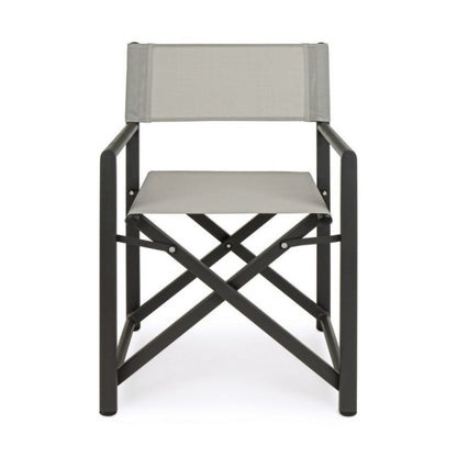 Folding garden director chair Dark Gray - Bone TAYLOR 48x56x h86 cm