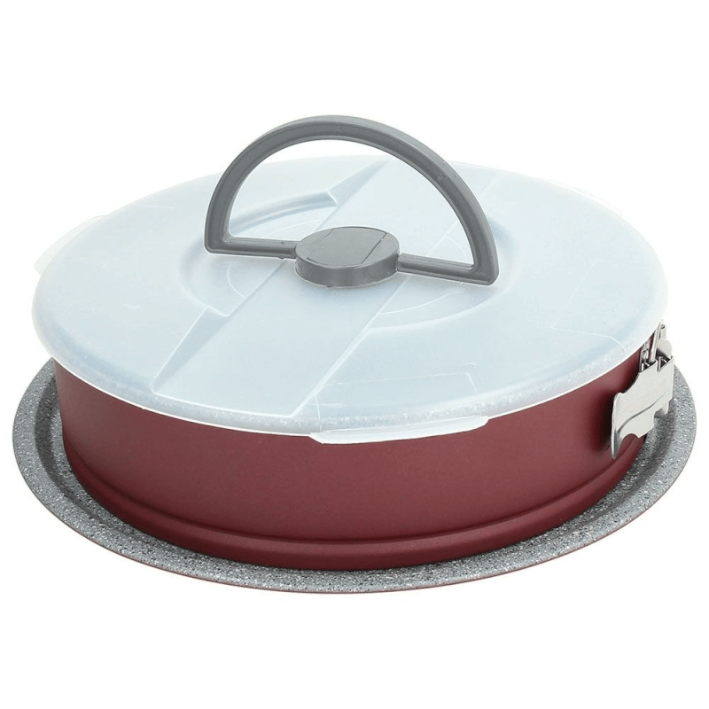 Sweet Cherry springform pan with 1 anti-drip base and lid 26 cm in red steel