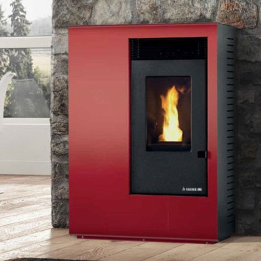 Karmek One Ibiza S 10,5 Kw - Rote Pellet-Heizung mit Ventilator