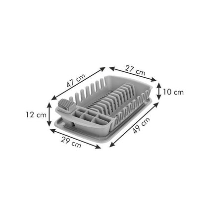 Dish drainer with gray CleanKit drip tray