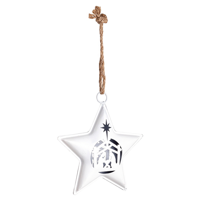 Colgante estrella de natividad en color blanco Alt. 17 cm