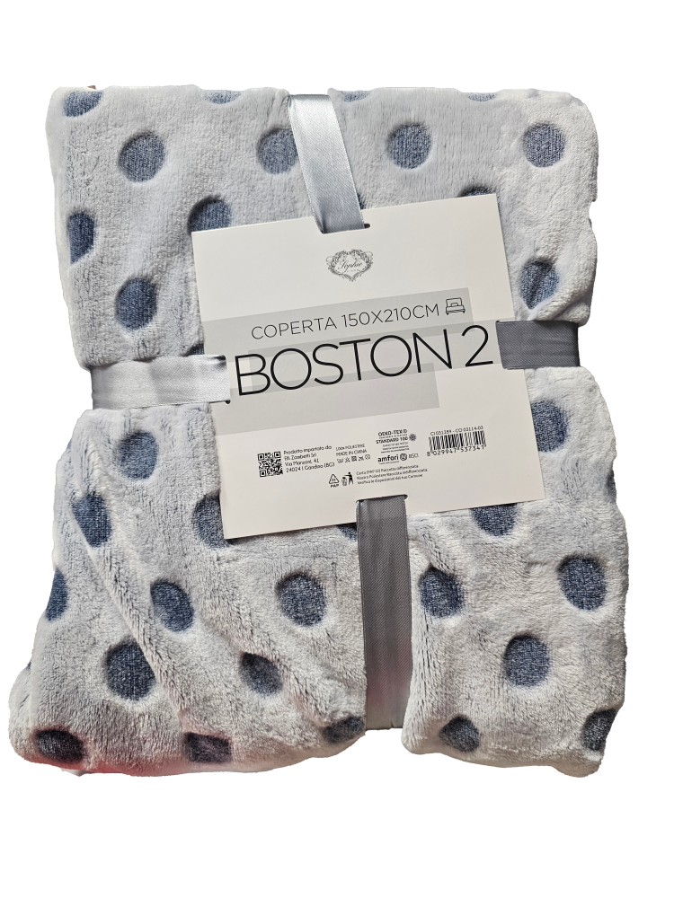 Boston Double Bed Blanket - 150 x 210 CM - Machine Washable at 30° - 100% Polyester