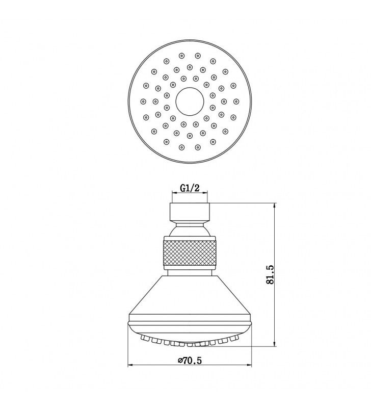 Hand shower with anti-limescale joint, ideal for a pleasant shower experience without limescale problems