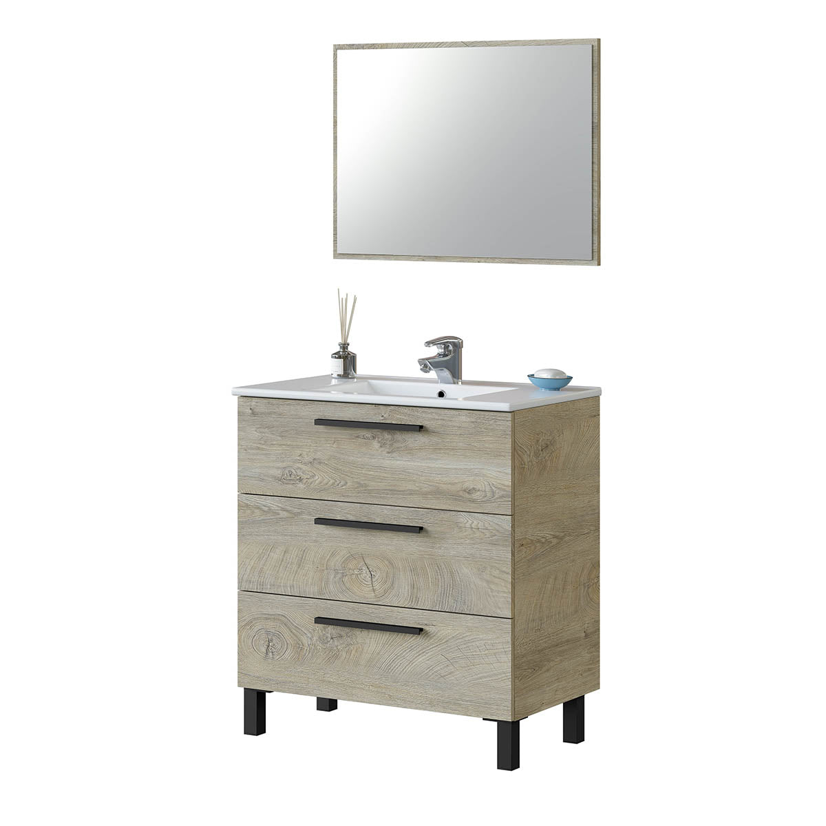 Athena/Albert Mueble de Baño 3 Cajones (Para montar)