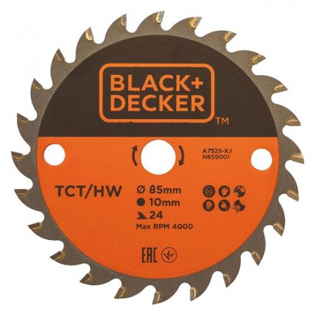 Hoja TCT para mini sierra circular ø 85mm agujero 10mm - 24 dientes.