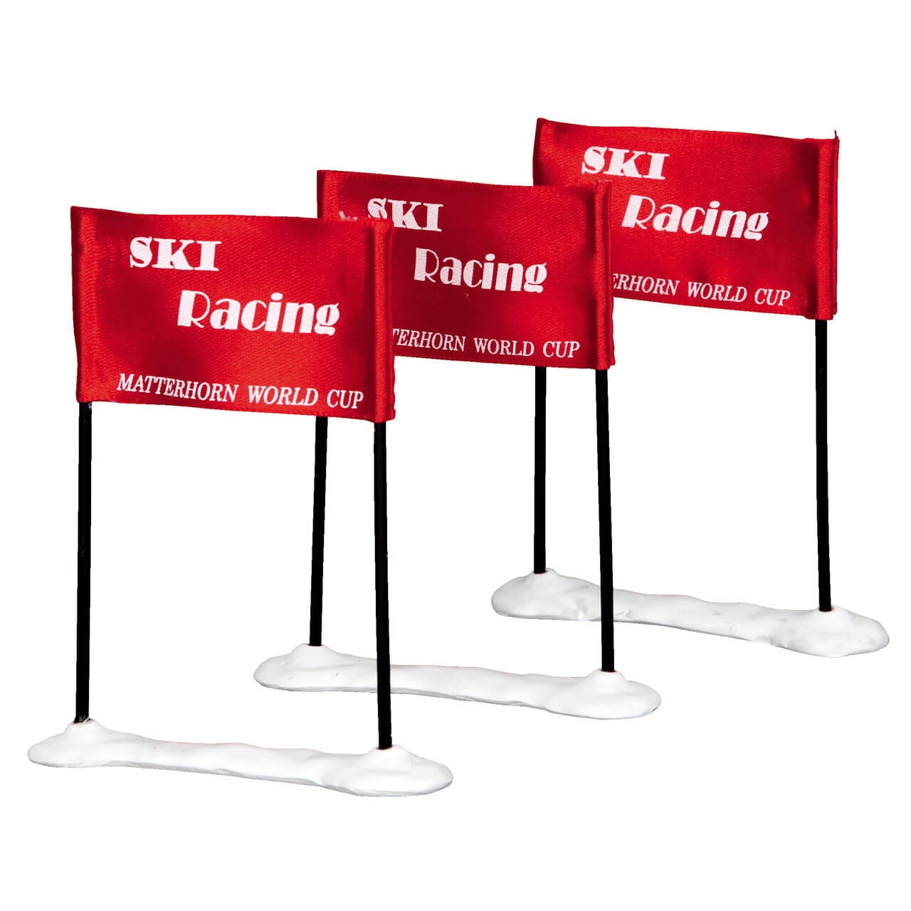 Lemax Ski Racing Flag, Set Of 3 - Racing Ski Flag, Set of 3. for Christmas Village