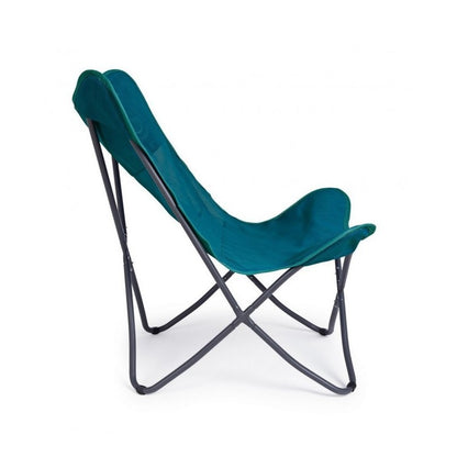 Folding beach chair in Aqua Green textilene BUTTERFLY GABICCE 77.5x81x h89 cm