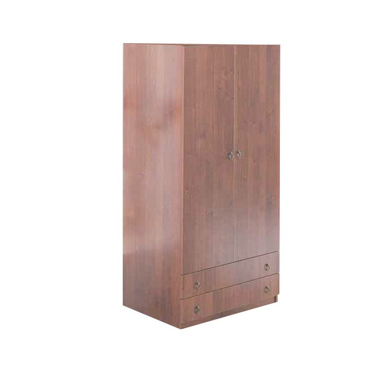 Modularer Kleiderschrank mit 2 Türen und 2 Schubladen in antikem Nussbaum 90x60xH 180 cm