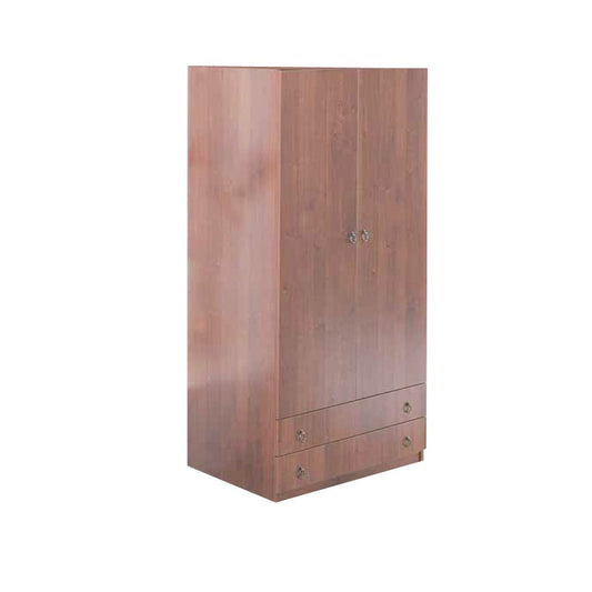 Modular wardrobe with 2 doors and 2 drawers in antique walnut 90x60xH 180 cm